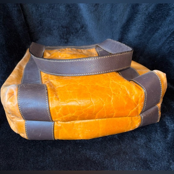 Latico Leathers Orange & Brown Genuine Leather Shoulder Bag - Picture 9 of 15